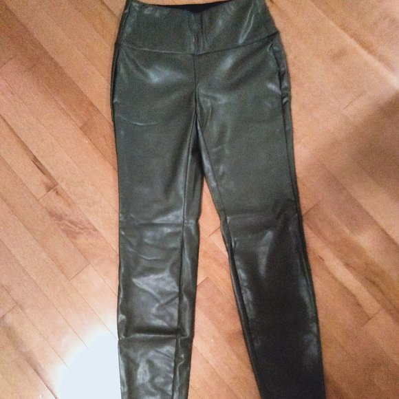 Green Leather Pants - Picture 1 of 5